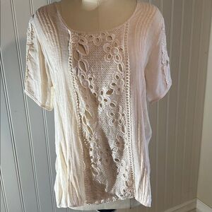 Elegant Cream Lace Women's Top